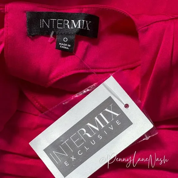 NWT Intermix Jayda Ruched Crepe de Chine Mini Dress